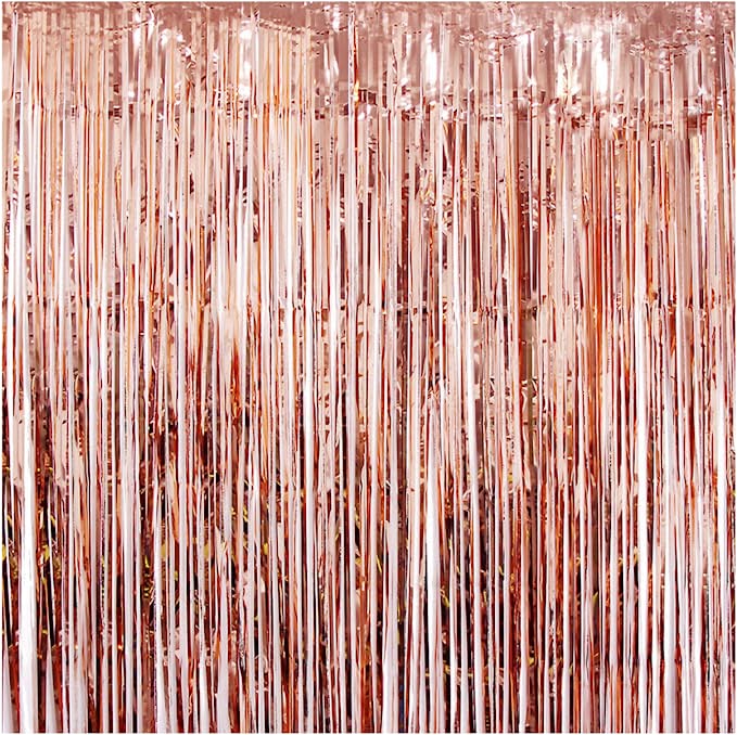 Rose Gold Foil Curtain Backdrop - The Hen Planner