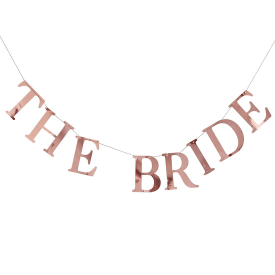 Rose Gold Hen Party "The Bride" Bunting with Photo Pegs - The Hen Planner