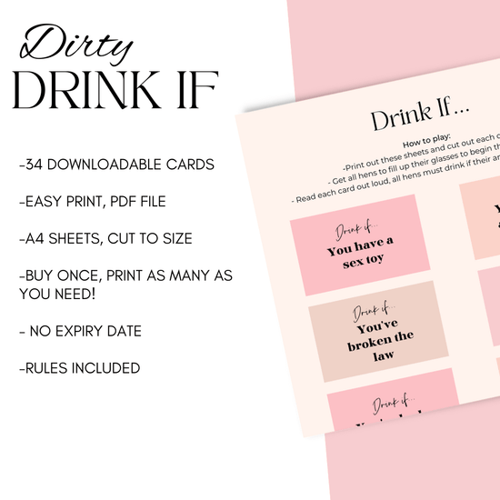 Virtual Hen Party Game Drink If (Not Family Friendly) - The Hen Planner